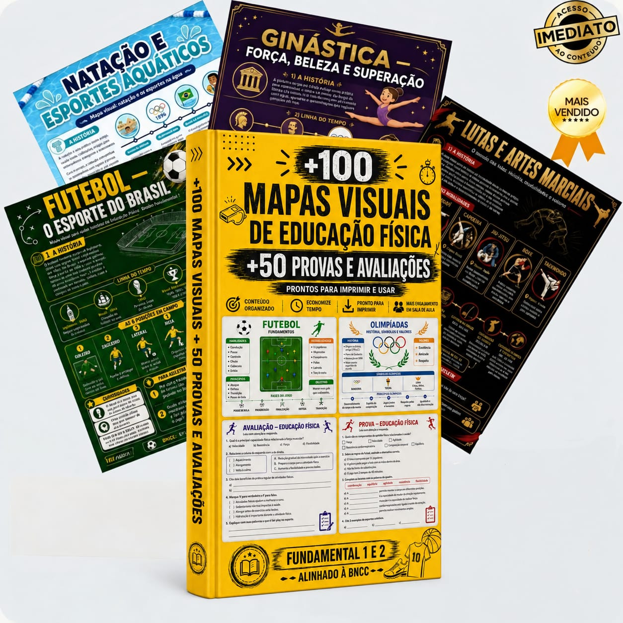 Mapas visuais e provas de Educação Física impressos
